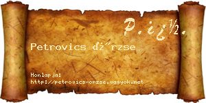 Petrovics Örzse névjegykártya
